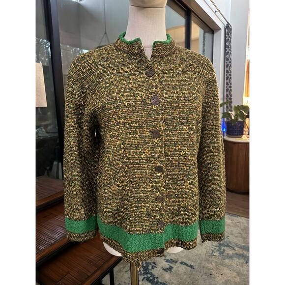 1950s Knit Cardigan Featherknit Brook Tweed Orlon Acrylic - Picture 1 of 3